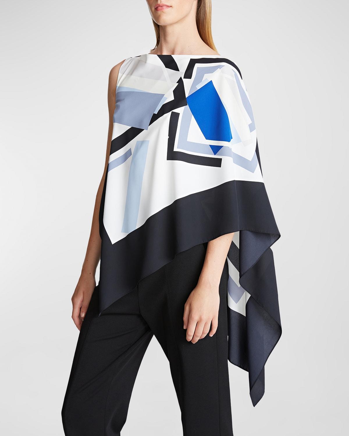 Womens Maggie Crepe-De-Chine Geometric Draped Top Product Image