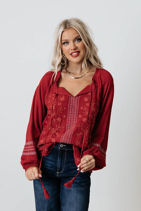 Tavern Nights Embroidered Shift Top Product Image