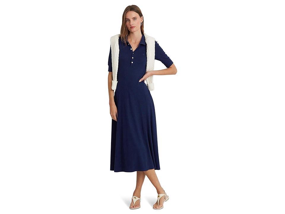 Lauren Ralph Lauren Cotton-Blend Polo Dress (Refined ) Women's Dress Product Image