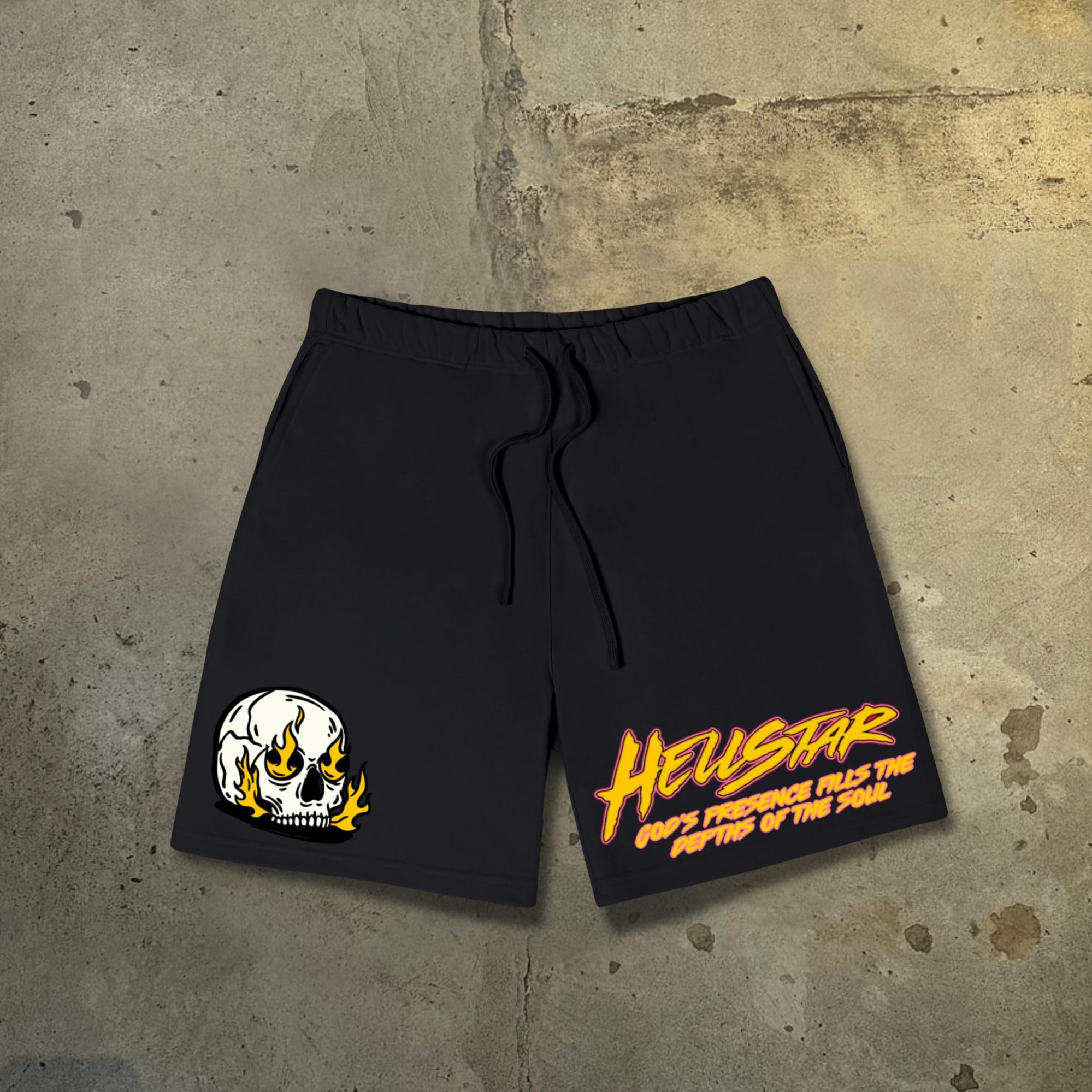 Vintage Hellstar Burning Soul Print Graphic Cotton Shorts product image