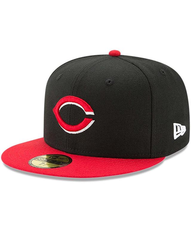 Mens New Era /Red Cincinnati Reds Road Authentic Collection On-Field 59FIFTY Fitted Hat Product Image