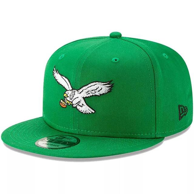 Mens New Era Kelly Philadelphia Eagles Throwback 9FIFTY Adjustable Snapback Hat Product Image