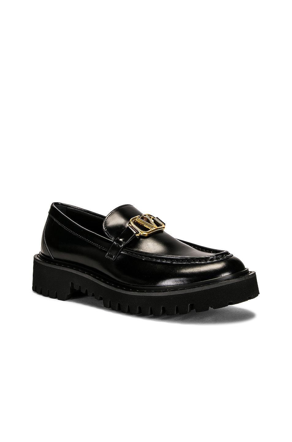 Valentino Garavani Signature V Logo Loafers Black. (also in 36, 36.5, 37, 38, 38.5, 39, 39.5, 40). Product Image