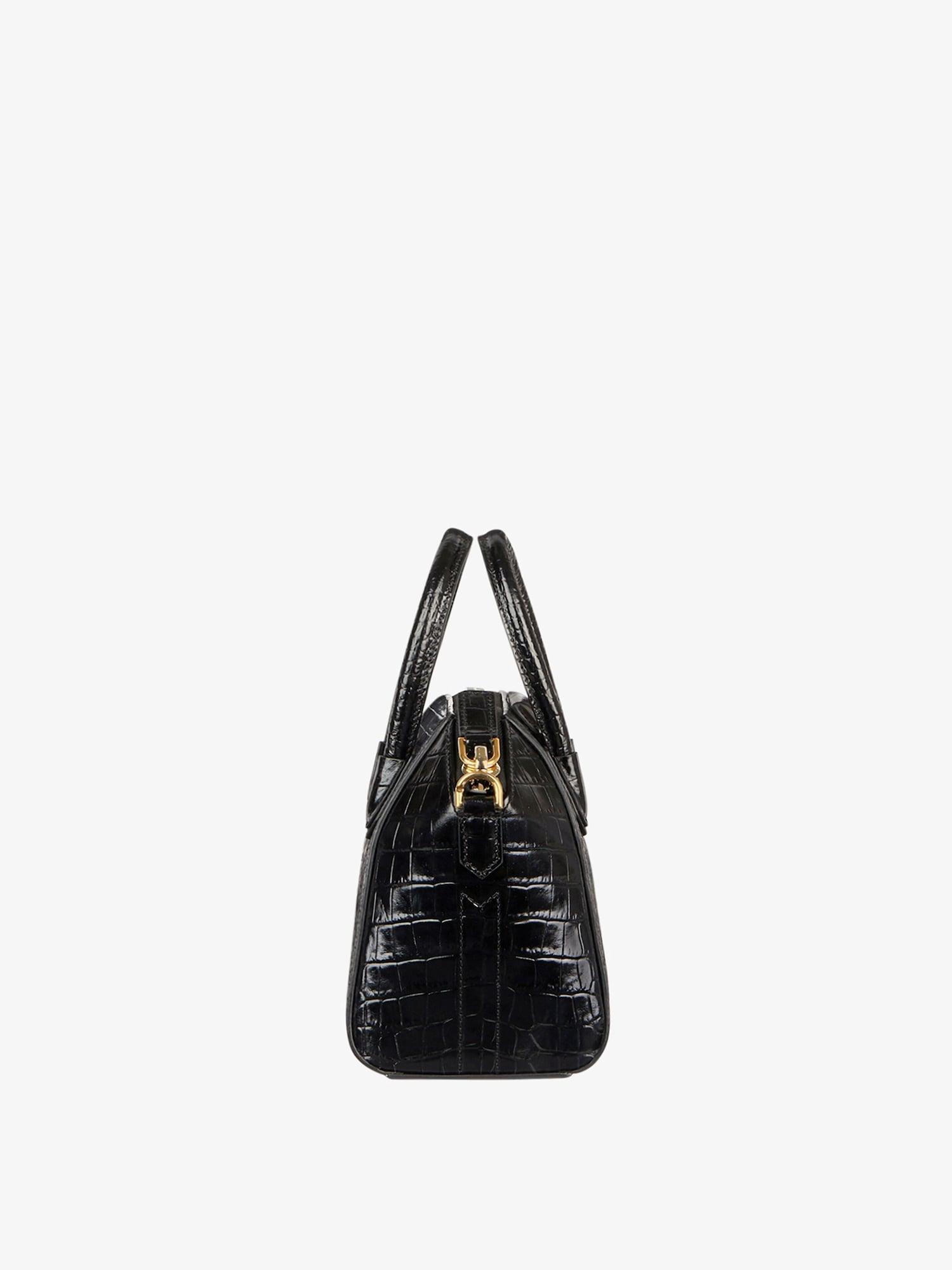 Mini Antigona bag in crocodile effect leather Product Image