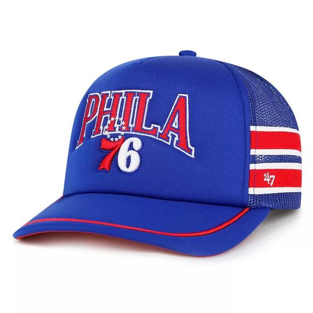 Mens 47 Royal Philadelphia 76ers Sidebrand Stripes Trucker Adjustable Hat Product Image