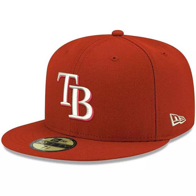 Mens New Era Tampa Bay Rays White Logo 59FIFTY Fitted Hat Product Image