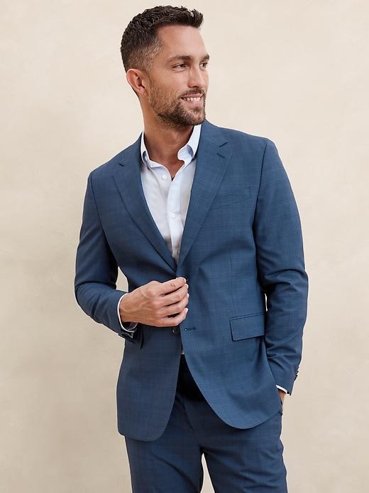 Tailored Blue Glen Plaid Suit Jacket Product Image