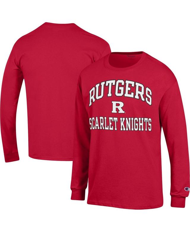 Mens Champion Scarlet Rutgers Scarlet Knights High Motor Long Sleeve T-shirt Product Image