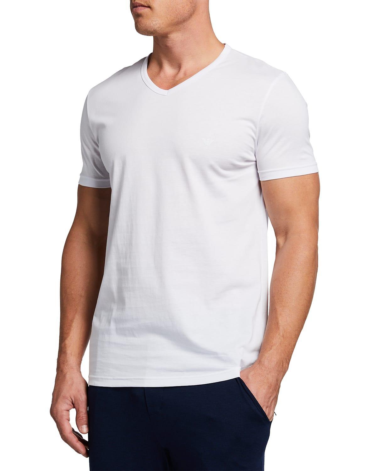 Mens Pure Cotton 3-Pack V-Neck T-Shirts Product Image