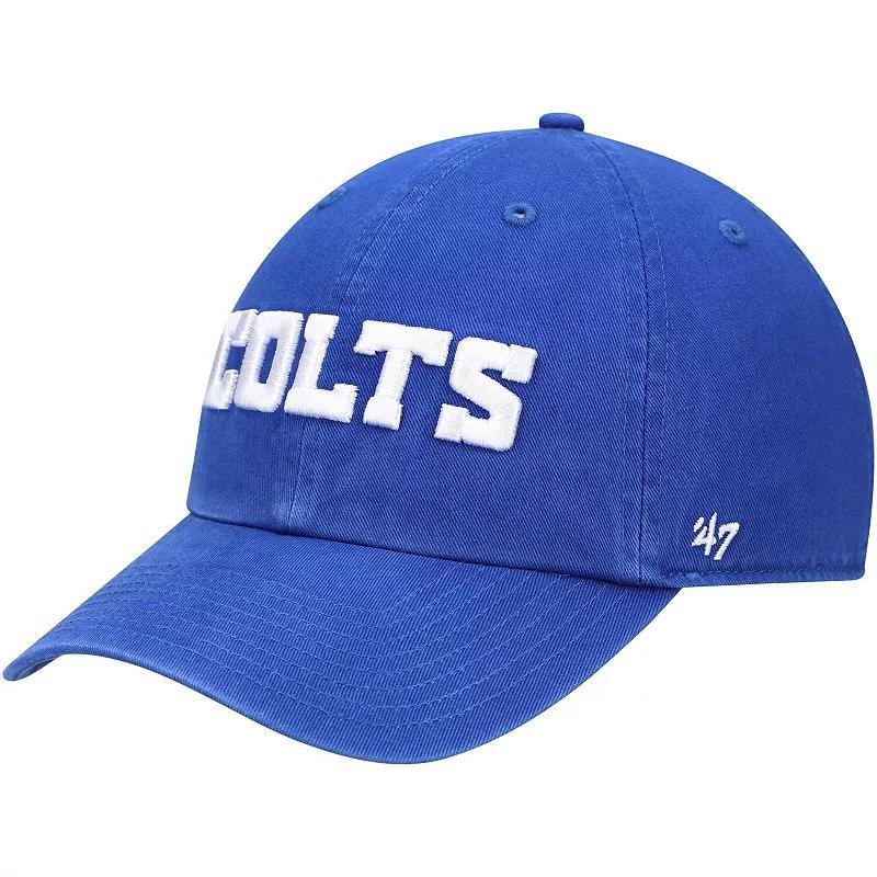 Mens 47 Royal Indianapolis Colts Clean Up Script Adjustable Hat Product Image