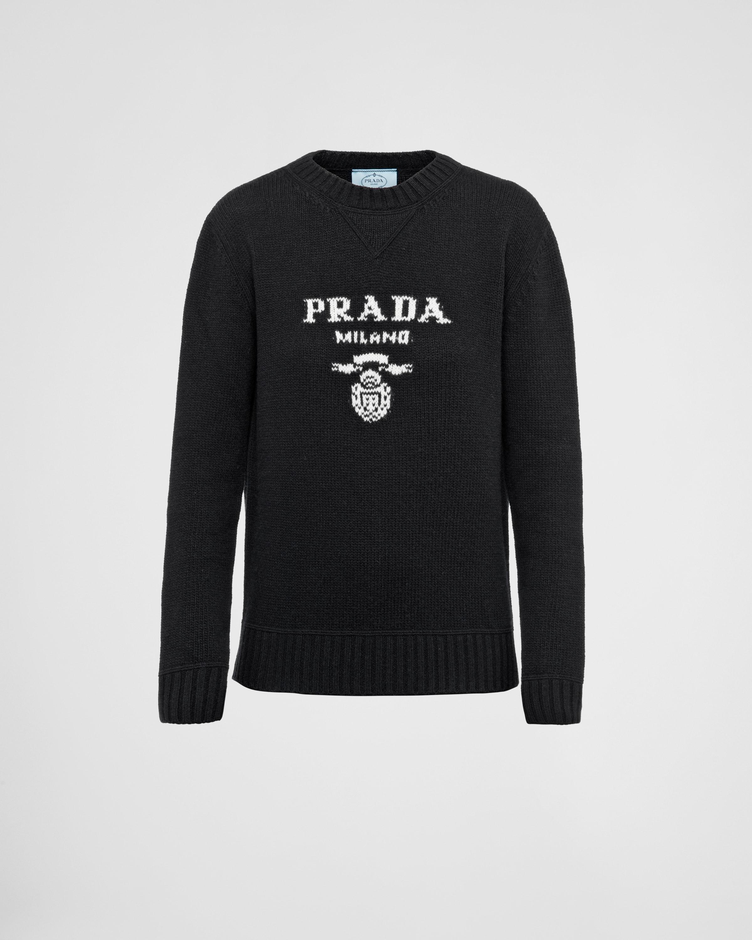 Cashmere and wool Prada logo crew-neck sweater Product Image