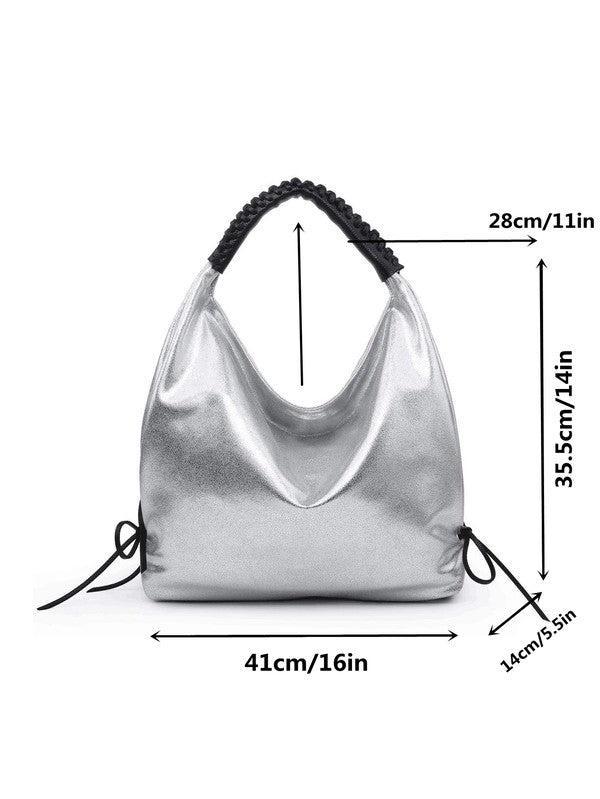 Women hobo bag metallic silver Female Product Image