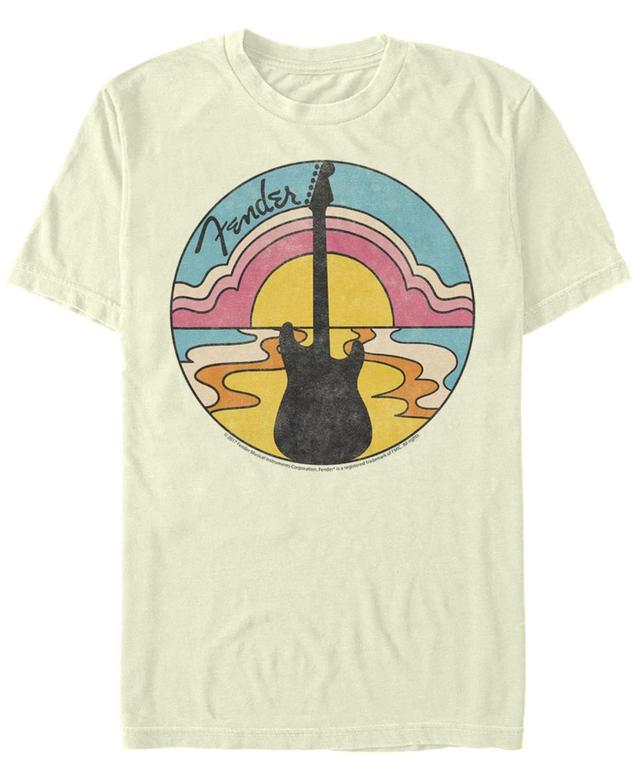 Mens Fender Groovy Sunset Logo Graphic Tee Athletic Grey Product Image