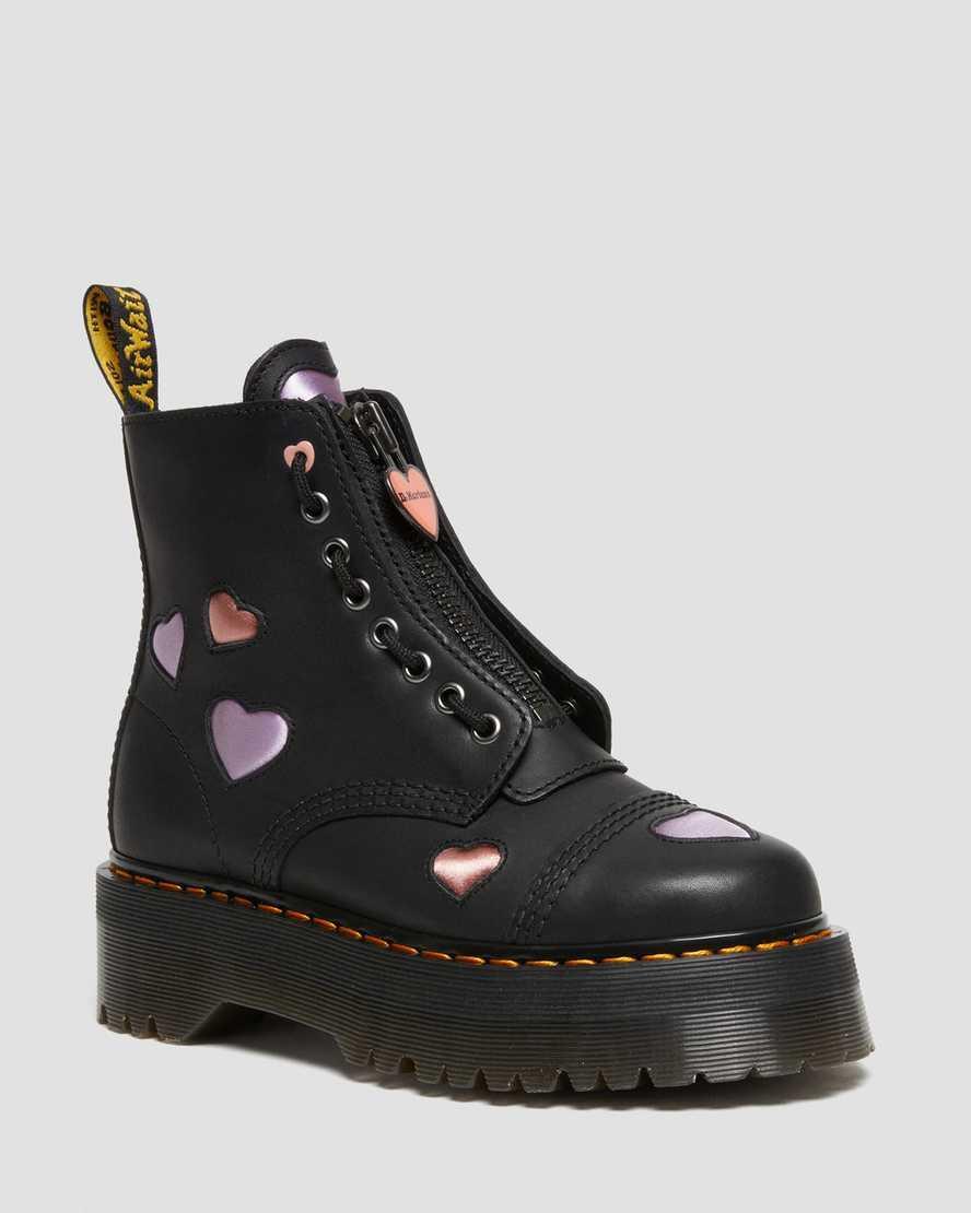 Sinclair Leather Heart Platform Boots Product Image