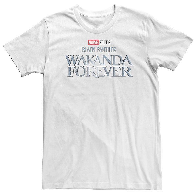 Mens Marvel Wakanda Forever Metallic Movie Logo Tee White Product Image