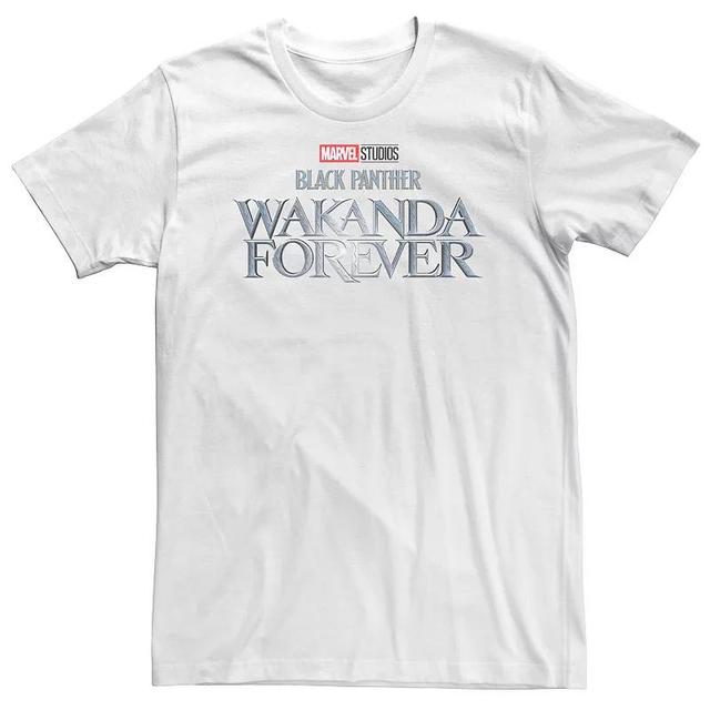 Mens Marvel Wakanda Forever Metallic Movie Logo Tee White Product Image