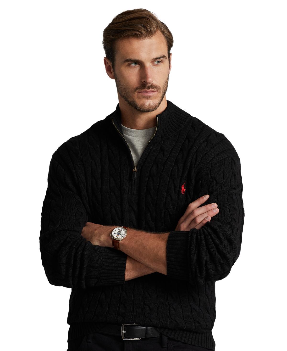 Polo Ralph Lauren Big  Tall Cable Knit Cotton Quarter Product Image