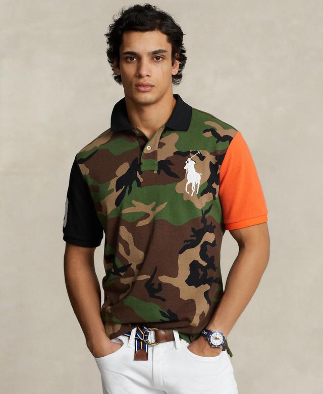 Mens Camo-Print Colorblocked Polo Shirt Product Image