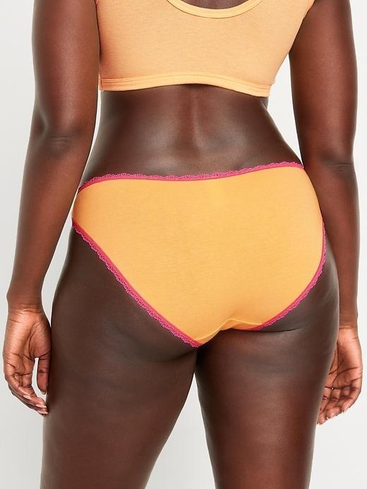 Mid-Rise Everyday Cotton Lace-Lined Bikini Underwear Product Image