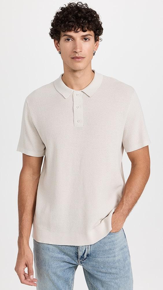 Onia Cotton Textured Knit Polo | Shopbop Product Image