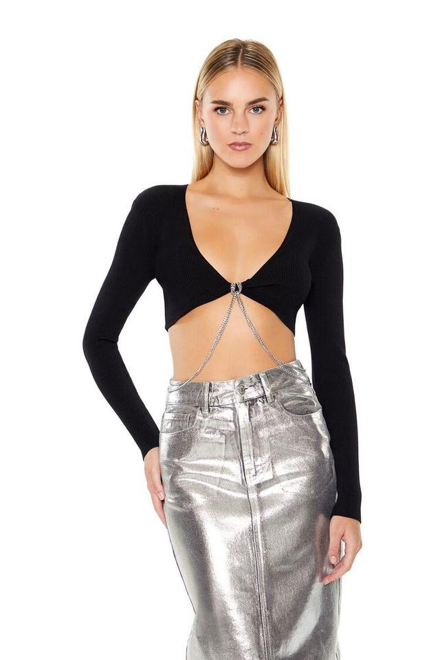 Sweater-Knit Chain Crop Top | Forever 21 Product Image