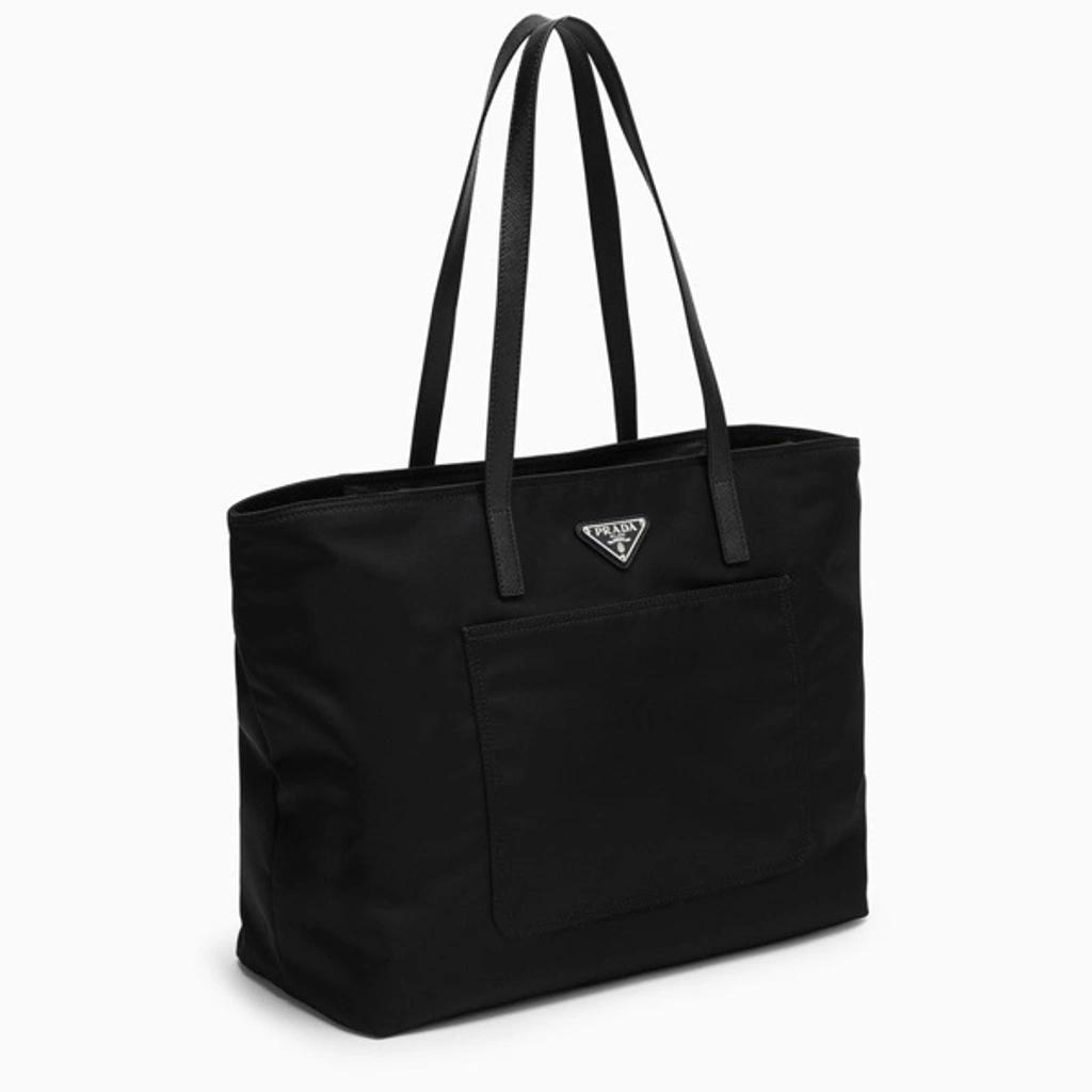 Re-nylon Embroidered Tote Bag In Blue Product Image