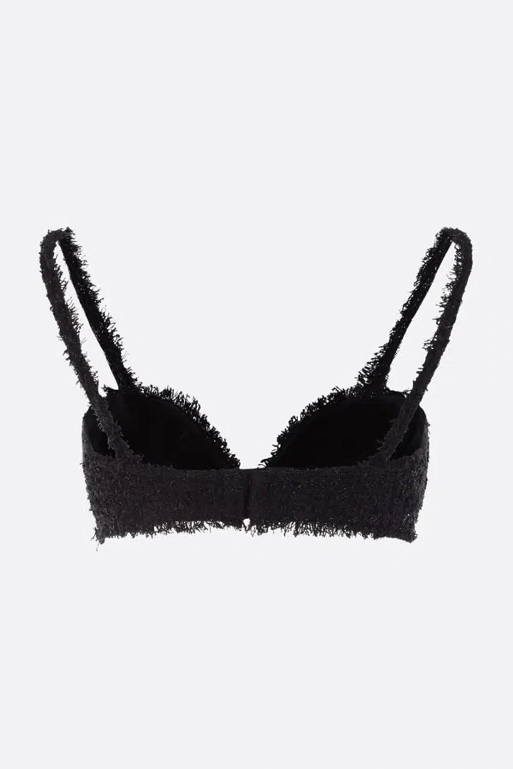 BALENCIAGA Tweed Bra Top In Black Product Image