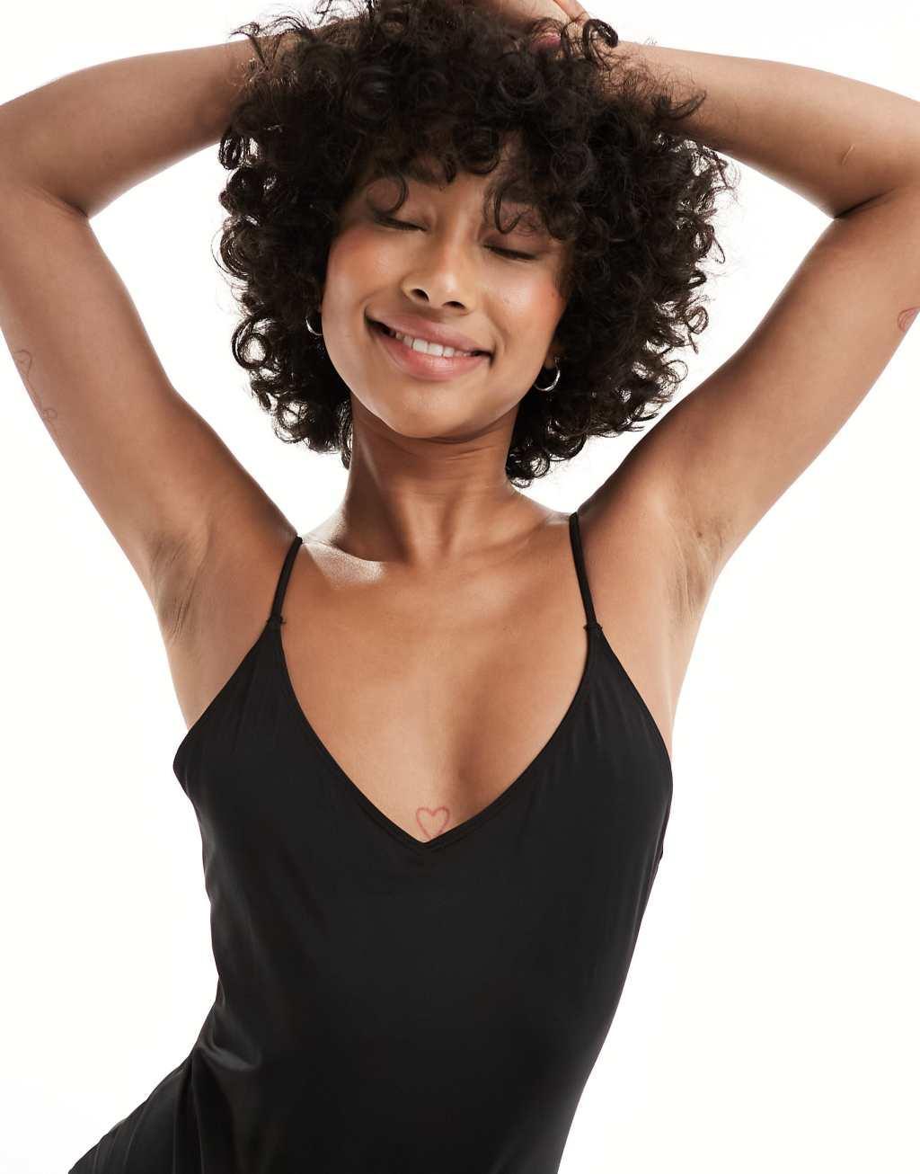 Monki swimsuit in black Product Image