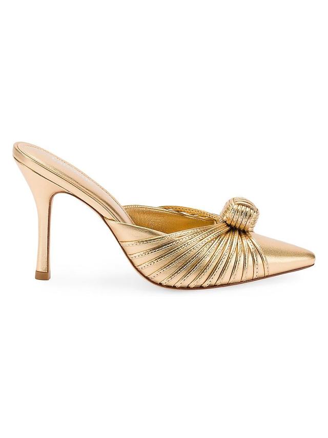 Womens Valerie 95MM Knotted Metallic Leather Mules Product Image