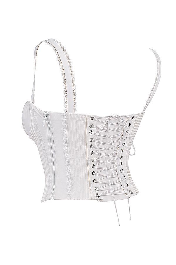 Gini White Lace Back Corset Product Image