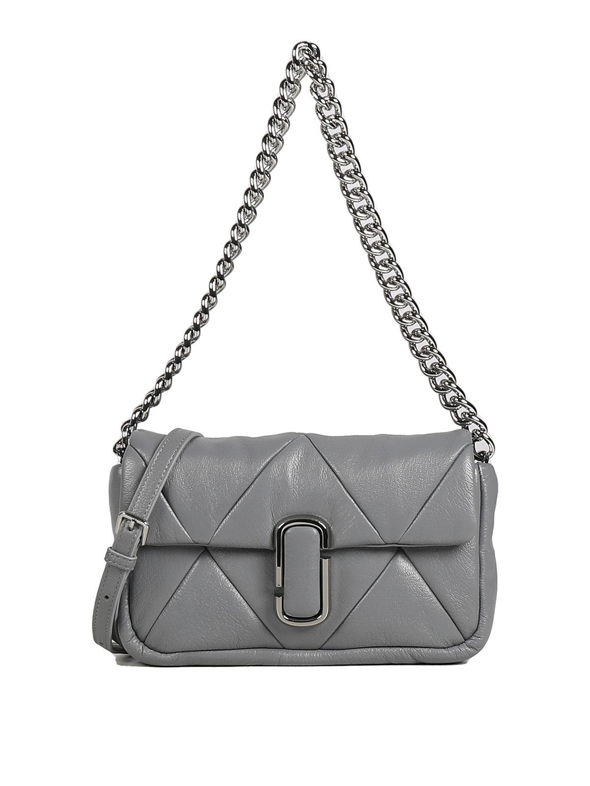 MARC JACOBS The Puffy Diamond Quilted J Marc Shoulder Bag In Grey Product Image