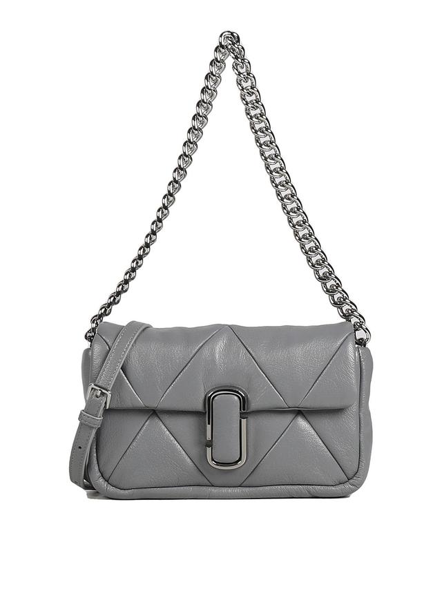 MARC JACOBS The Puffy Diamond Quilted J Marc Shoulder Bag In Grey Product Image