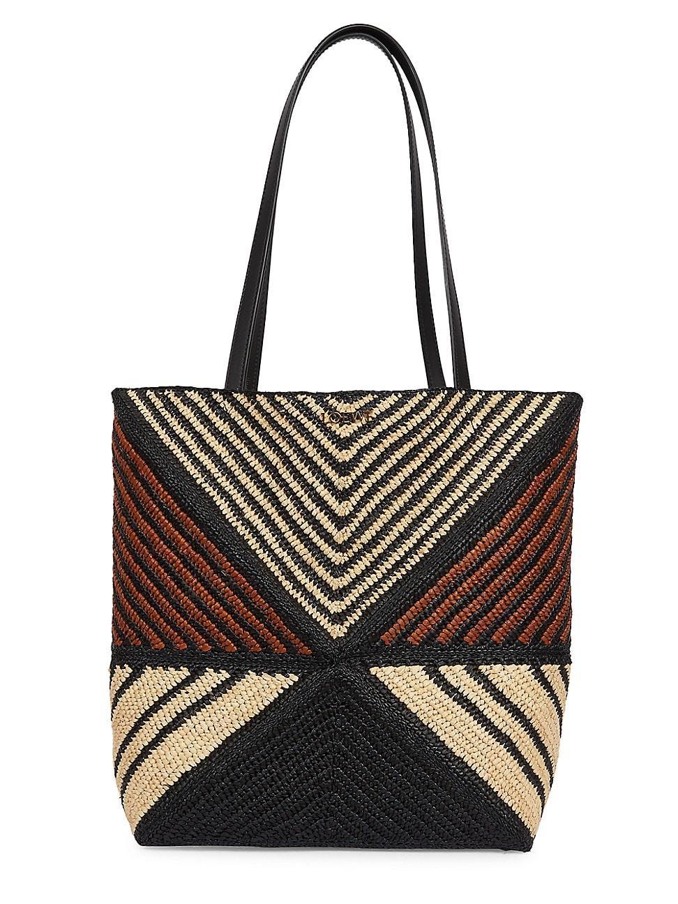 Womens LOEWE x Paulas Ibiza 4FA Striped Raffia Foldable Tote Bag Product Image