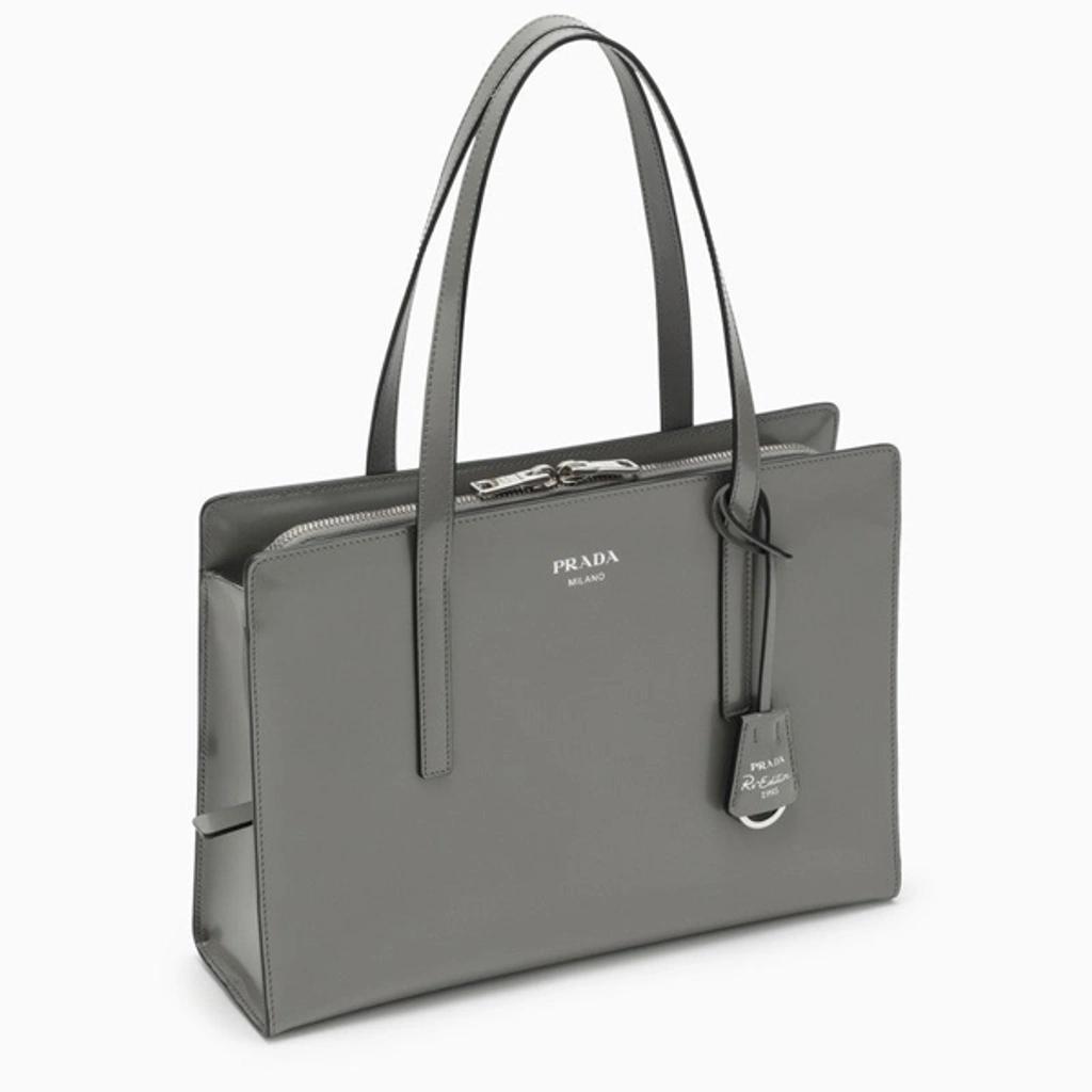 PRADA Re Edition 1995 Leather Tote Bag In Gray Product Image