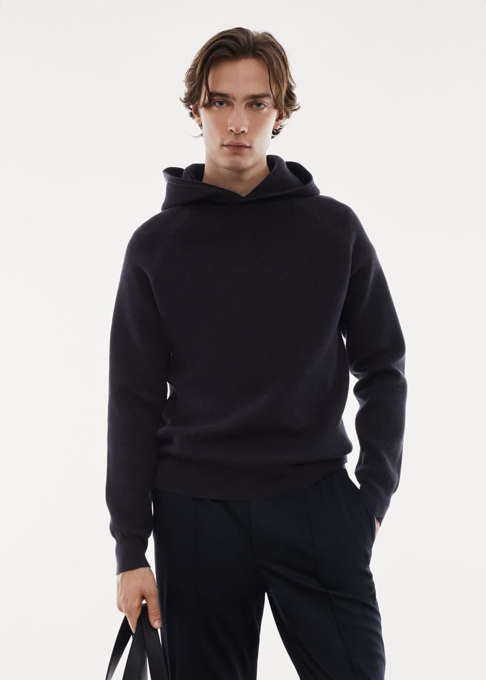 MANGO MAN - Stretch knit sweatshirt dark navyMen Product Image