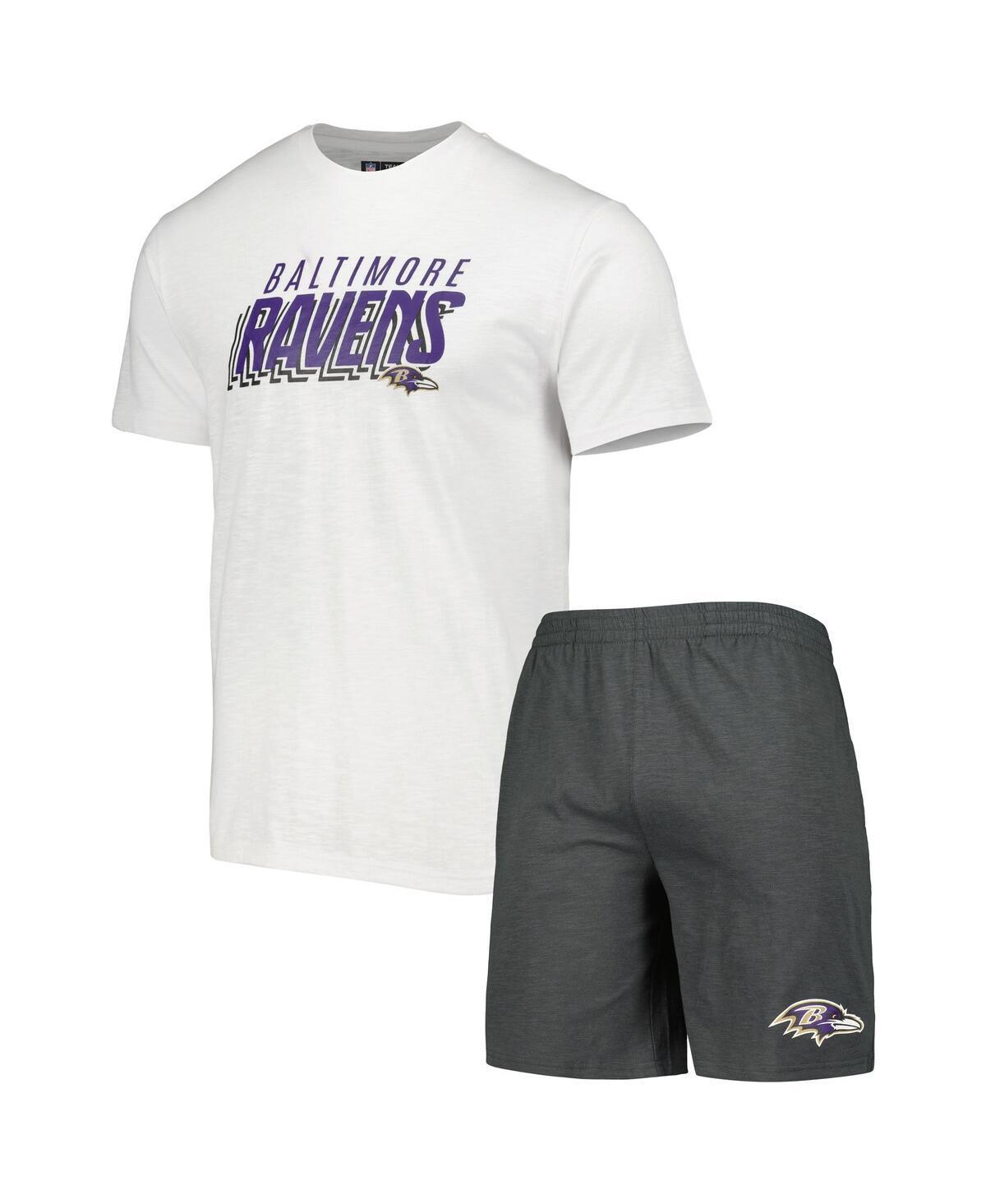 Mens Concepts Sport Charcoal Baltimore Ravens Downfield T-shirt and Shorts Sleep Set - Charcoal Product Image