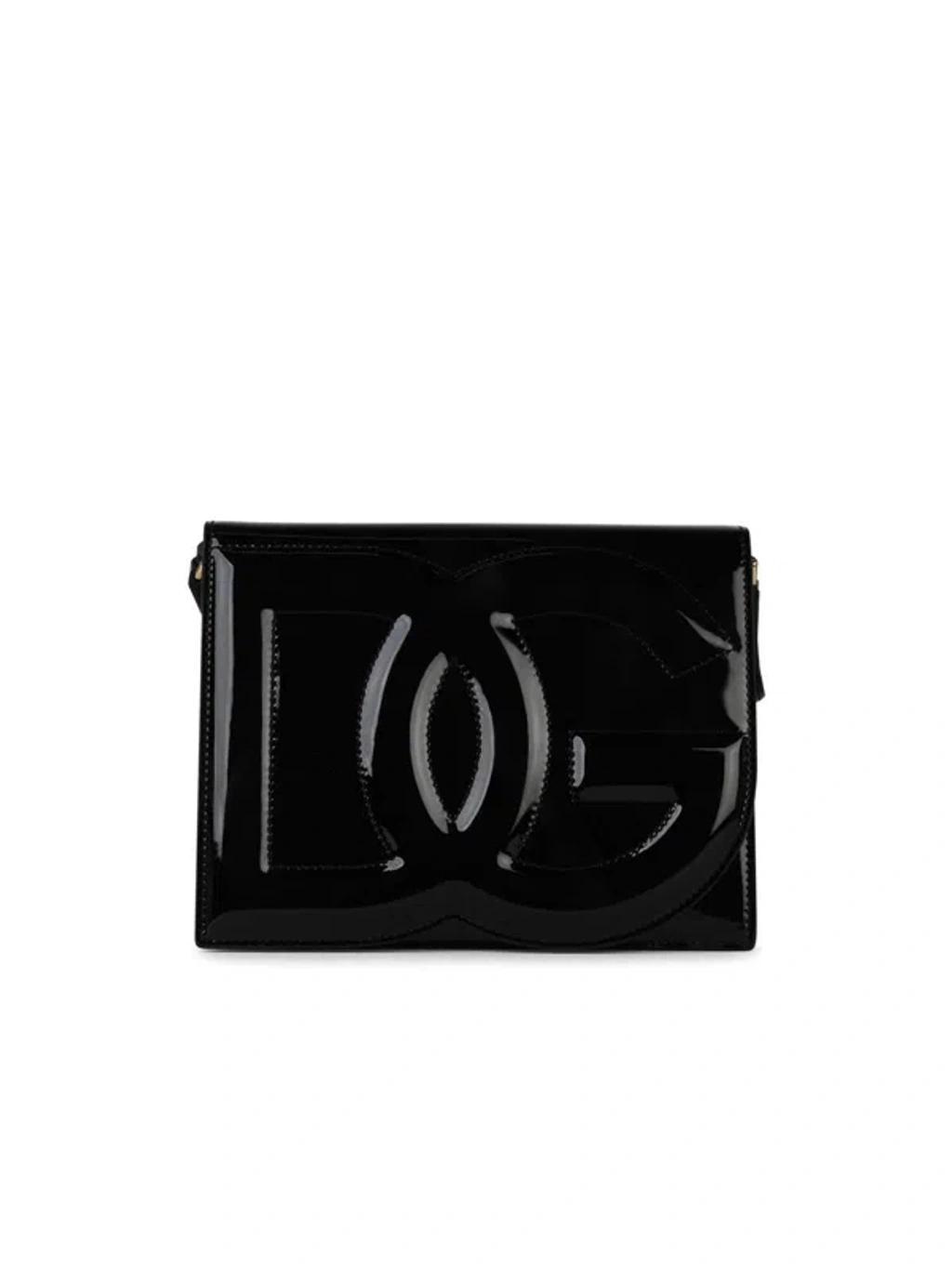 Medium Calfskin Camera Bag With Logo In Black Product Image