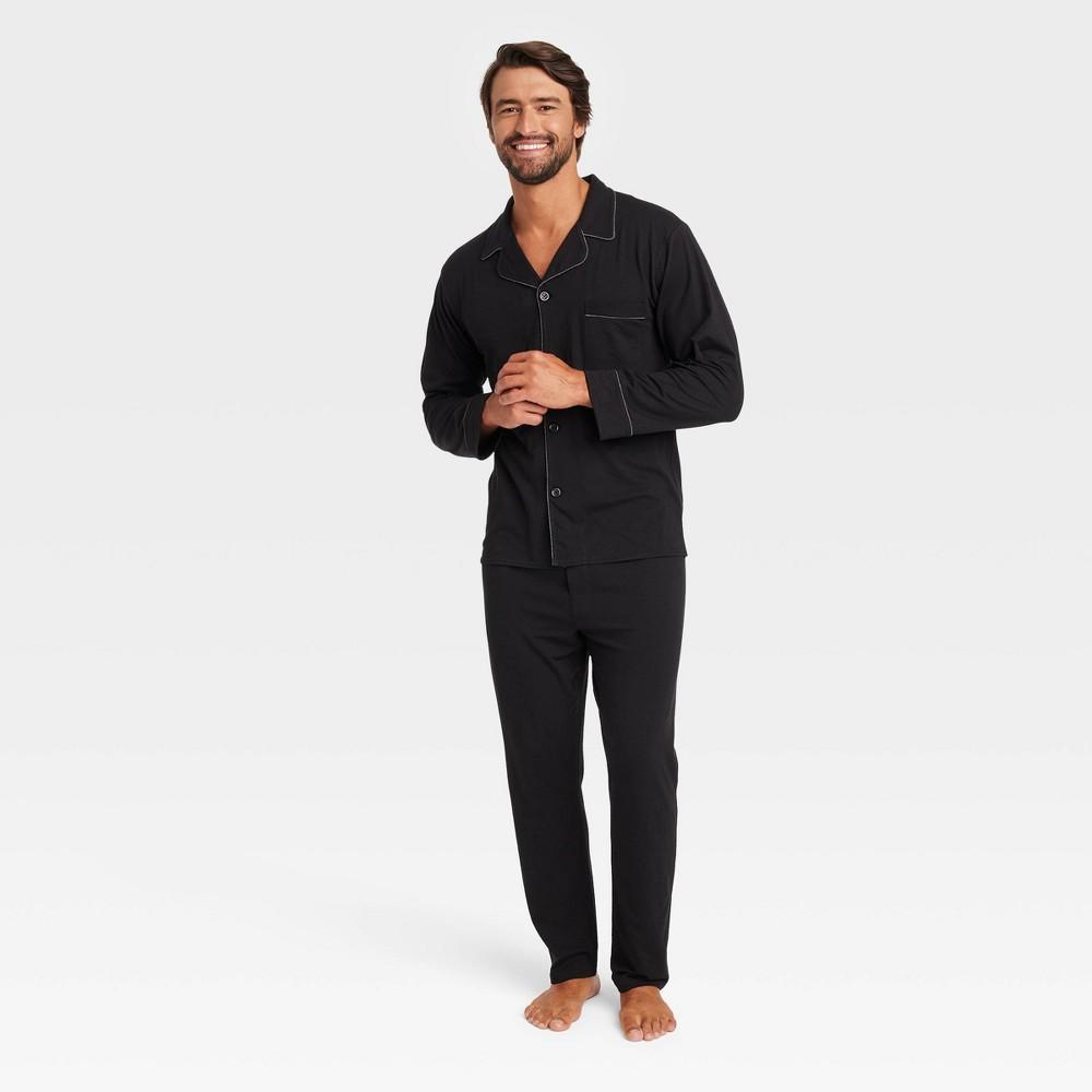 Hanes Premium Mens Knit Long Sleeve Pajama Set 2pc - Black XXL Product Image