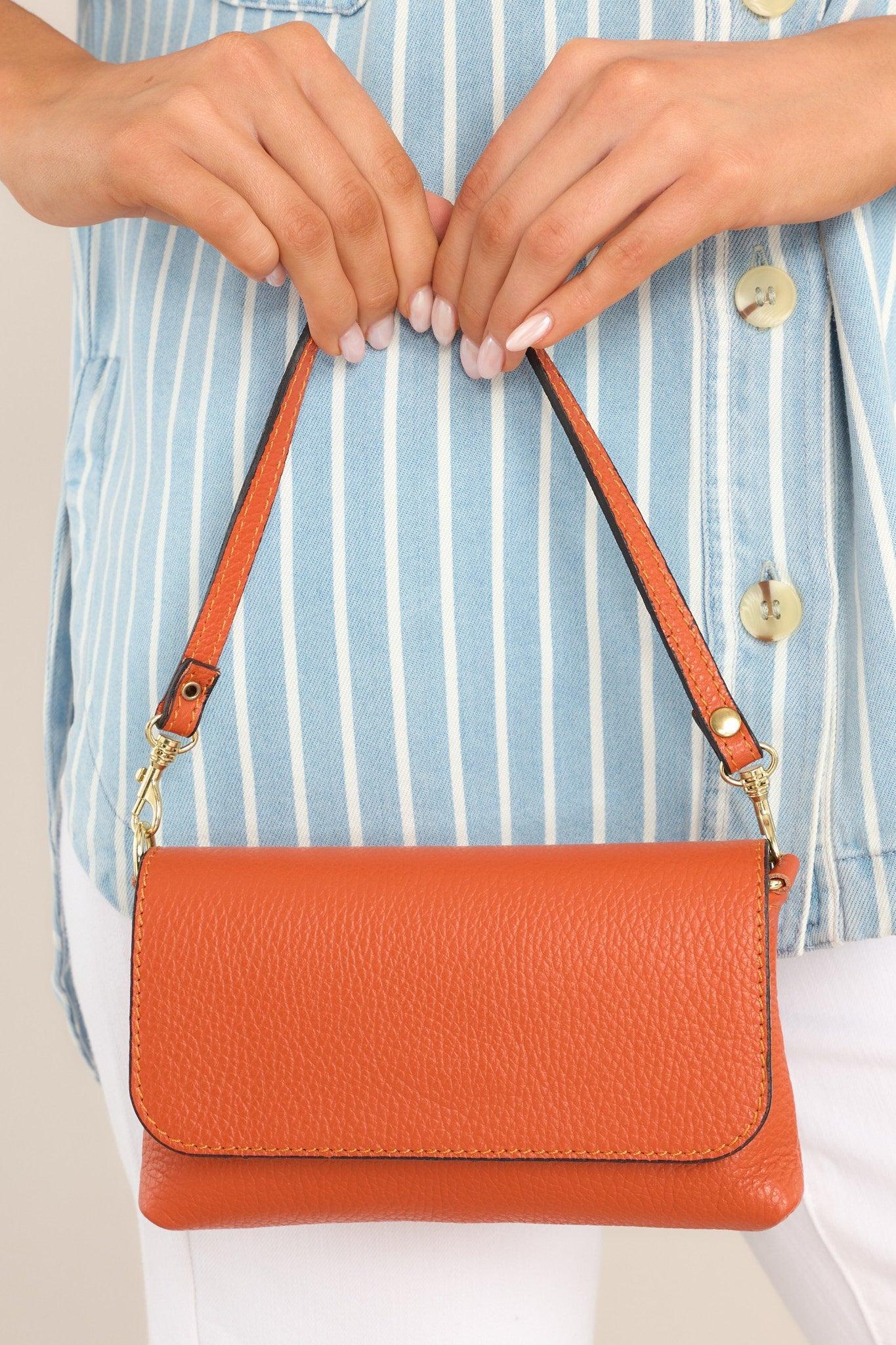 Little Lady Orange Leather Bag Product Image