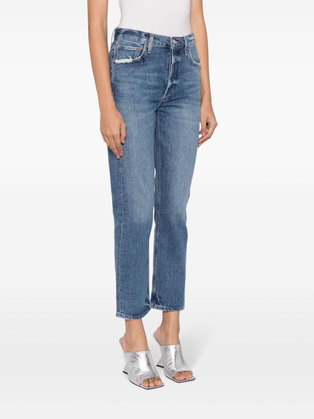 AGOLDE Riley Cropped Jeans In Blue Product Image