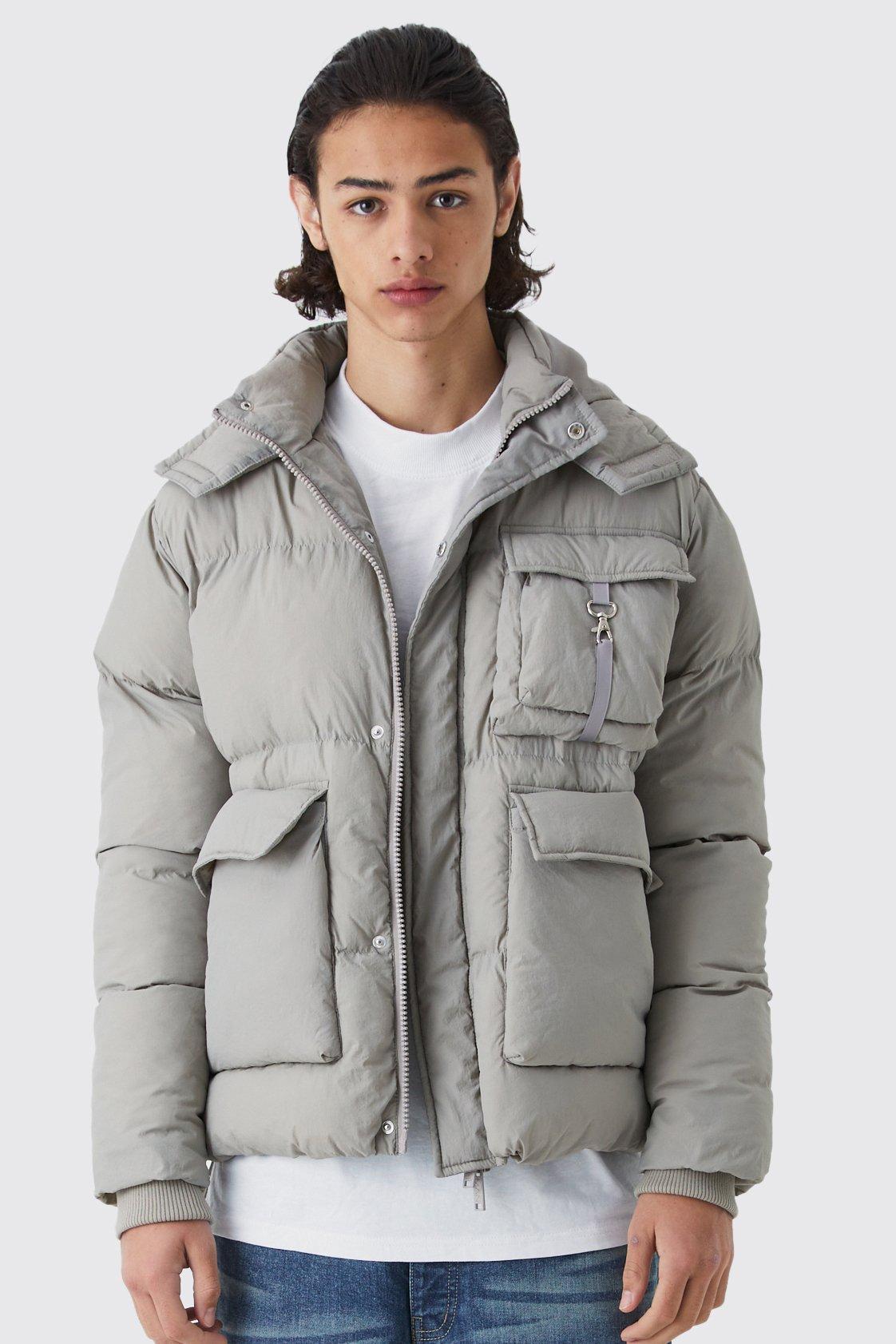 Boxy Utility Pocket Parka | boohooMAN USA Product Image