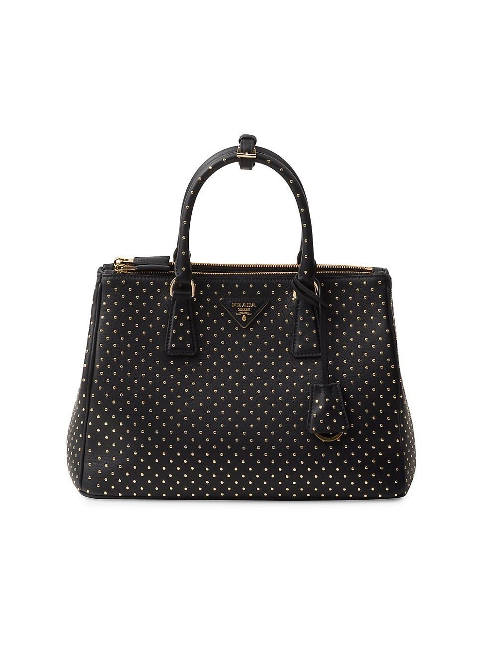 Womens Large Galleria Studded Leather Bag Product Image