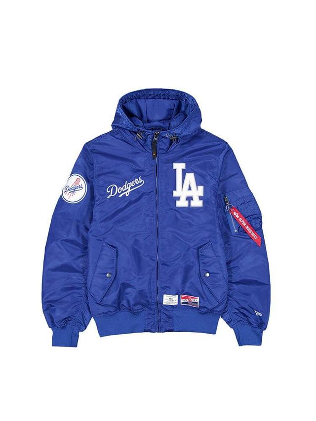 LOS ANGELES DODGERS X ALPHA X NEW ERA L-2B BOMBER JACKET (BLUE) Product Image