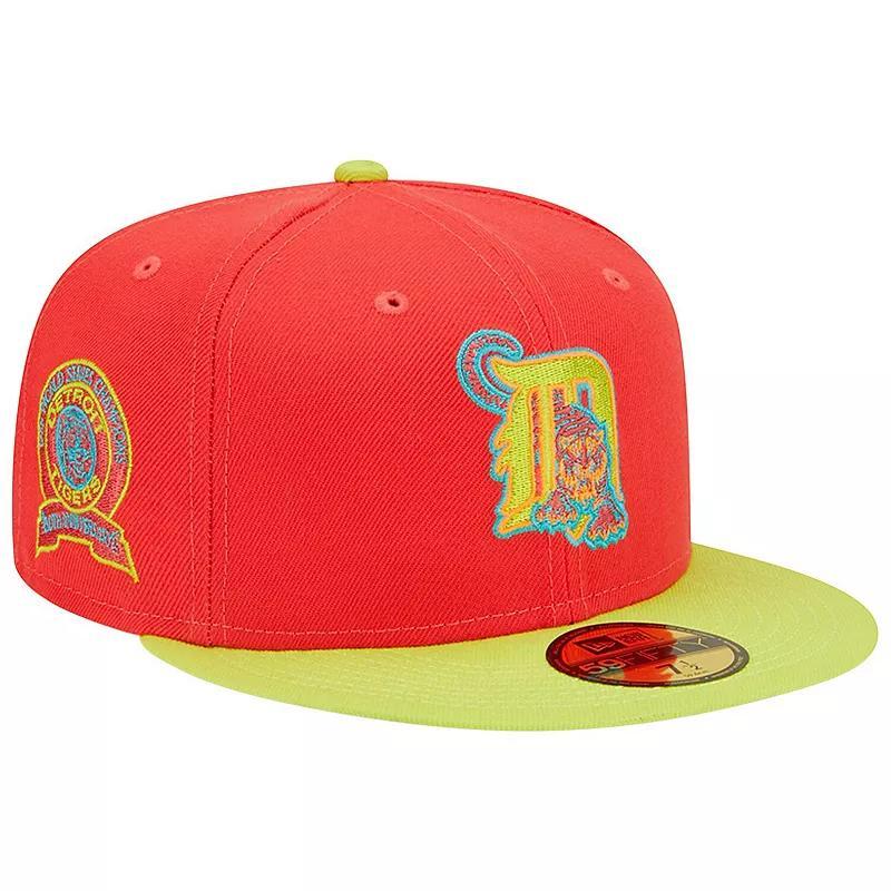 Mens New Era /Neon Green Detroit Tigers 1968 World Series Champions Lava Highlighter Combo 59FIFTY Fitted Hat Product Image