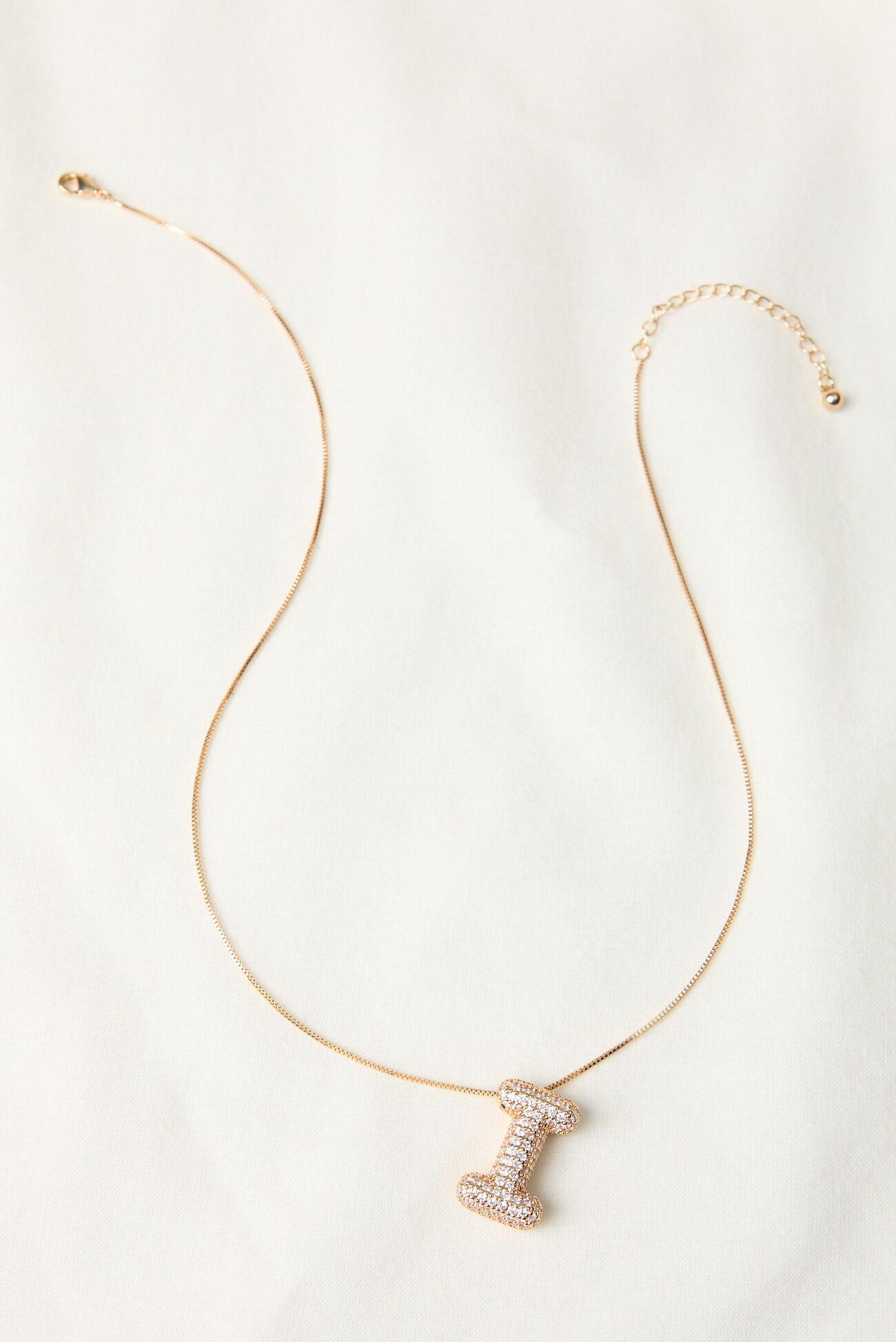 18K Gold Monogram Charm Necklace - I Product Image