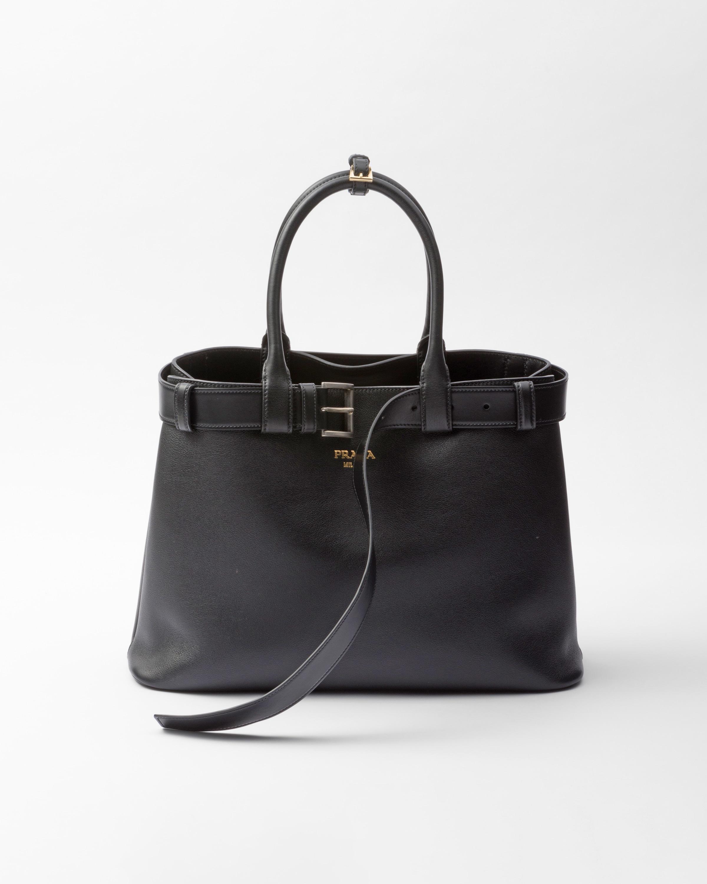 Prada Buckle large leather handbag with belt Product Image