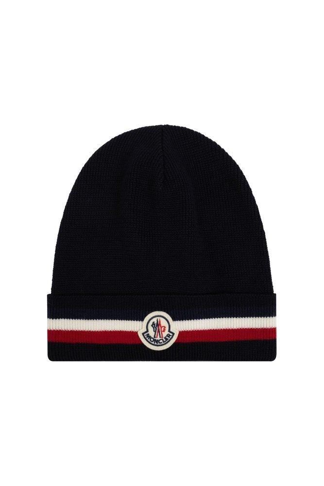 Logo Patch Knit Beanie In Black Product Image