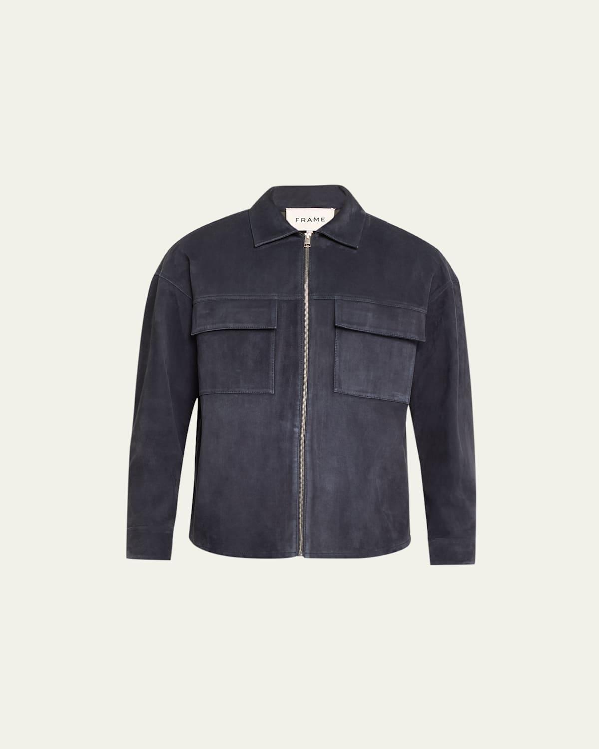 Mens Suede Zip Shirt Product Image