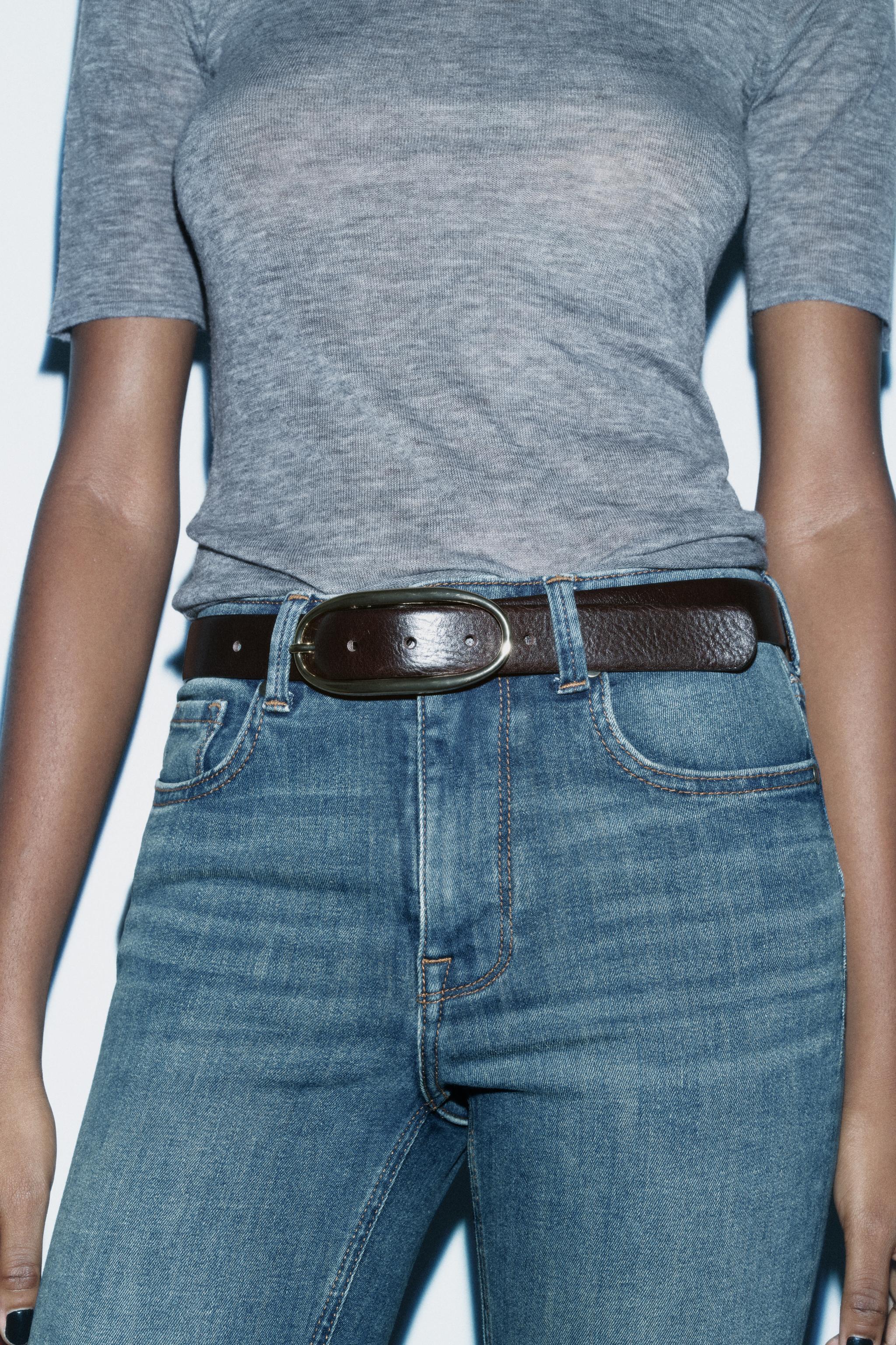 LEATHER BELT WITH OVAL BUCKLE product image