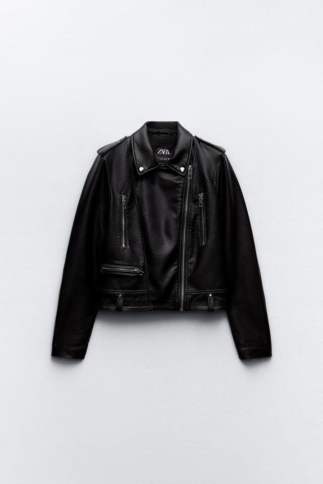 FAUX LEATHER BIKER JACKET Product Image